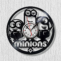 Minions Часы виниловые Круглые часы Миньоны часы Миньоны для детей Кварцовые часы Настенные часы 30 см