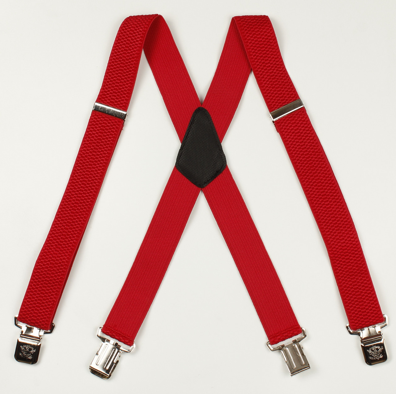 Підтяжки дорослі чоловічі широкі однотонні  посилені Paolo Udini X40 Top Gal червоні