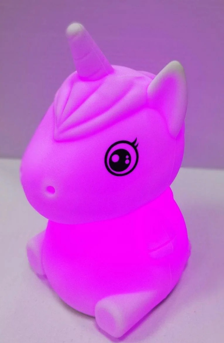 Силіконовий нічник дитячий єдиноріг 7 LED кольорів USB нічник-світильник