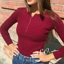 Кофточка жіноча в рубчик із ґудзиками оптом універсальний рр 42-46