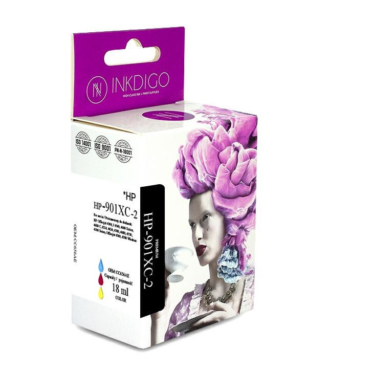 Сумісний картридж Inkdigo™ HP 901 XL Color (CC656AE), чорнильний, чорний, 18ml, аналог HP 901 (CC656AN)