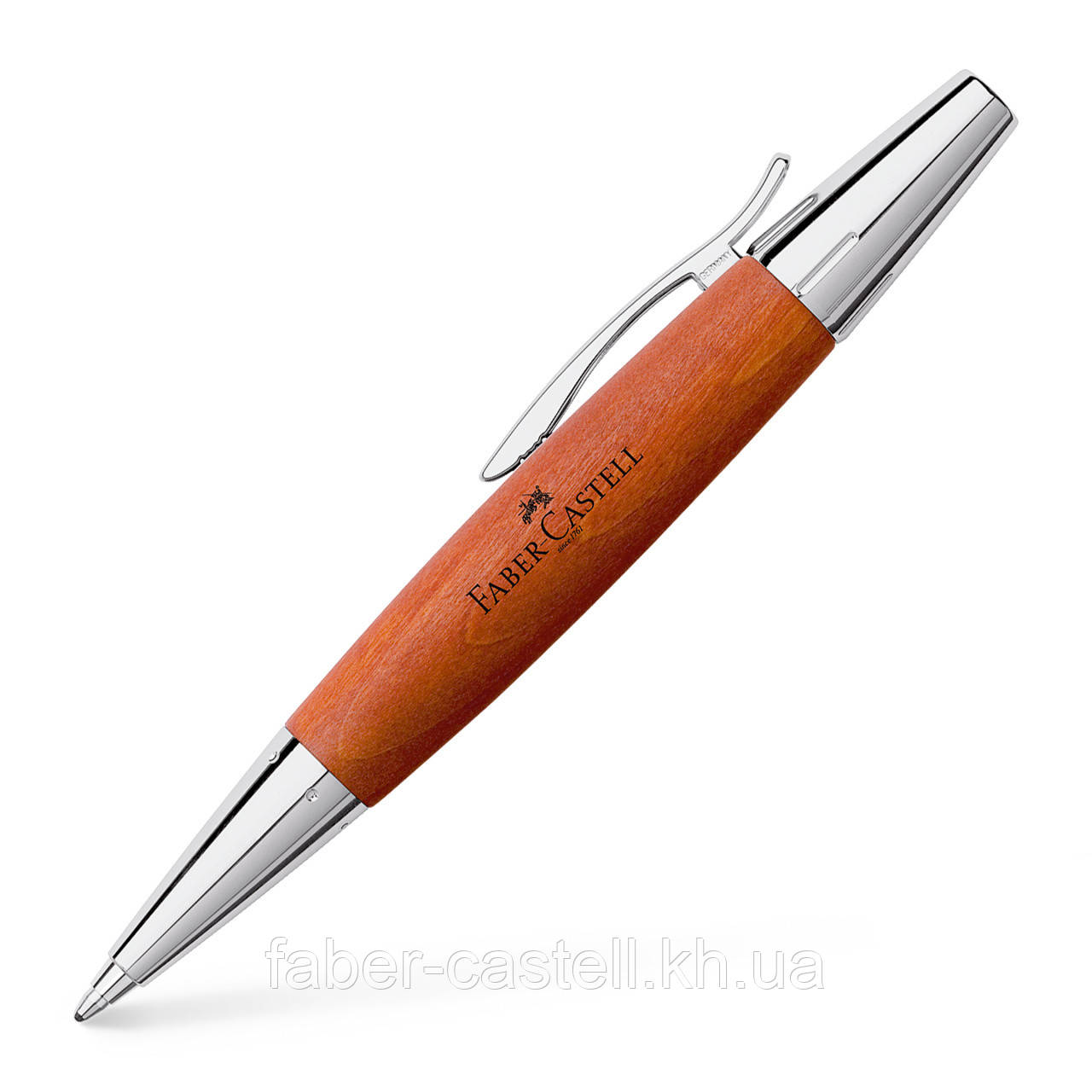 Ручка кулькова Faber-Castell E-motion Pearwood Reddish Brown, корпус деревина груші, 148382