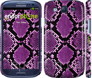 Чохол на Samsung Galaxy S3 Duos I9300i Фіолетова шкіра змії "1005c-50", фото 1