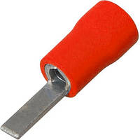 Кабельний наконечник "плоска голка" з ізоляцією 0,5-1,5 кв. мм, довжина-21мм, червоний, (100шт.) (DBV1.25-11)