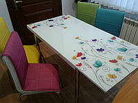 Раскладной стол обеденный кухонный комплект стол и стулья 3D 3д "Колорит" стекло 70*110 Лотос-М Mobilgen