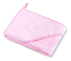 Дитячий махровий рушник з куточком Sensillo Sheep Pink