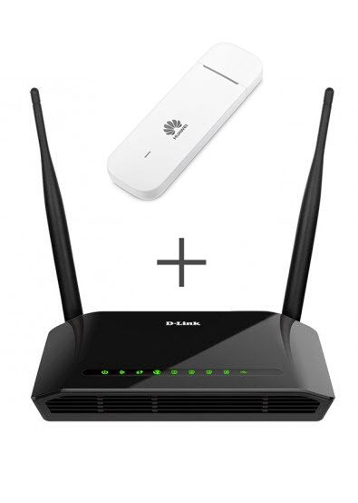 Комплект Wi-Fi роутер D-Link DIR-620S + 4G модем Huawei E3372