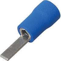 Кабельный наконечник "плоская игла" с изоляцией 1,5-2,5кв.мм, длина-19мм, синий, (100шт.) (DBV2-9)