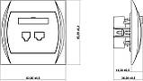 Розетка комп'ютерна Karlik LOGO LGK-1 RJ45 UTP cat 5E 8P8C біла внутрішня LAN, фото 2