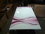 Розкладний стіл обідній кухонний комплект стіл і стільці 3D малюнок 3д "Фіолетові хвилі" ДСП скло 70*110 Лотос-М, фото 3