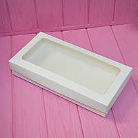 Коробка для сладостей 30х15х5 см. (с окошком белая)
