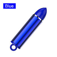 Брелок контейнер капсула "Куля Bullet" для магнітних конекторів. Брелок для ключів Синій