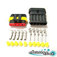 Вологозахищений роз'єм 5 контактний. Роз'єм IP 68. Роз'єм герметичний. Герметичний роз'єм для автомобіля