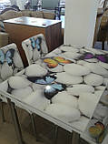 Розкладний стіл обідній кухонний комплект стіл і стільці 3D малюнок 3д "Метелики" ДСП скло 70*110 Mobilgen 2010, фото 4