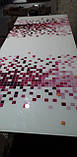 Розкладний стіл обідній кухонний комплект стіл і стільці 3D малюнок 3д "Бордова мозаїка" ДСП скло 70*110 Лотос-М, фото 3