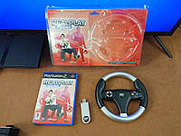 Беспроводной руль для Playstation 2 и диск с игрой RealPlay Racing
