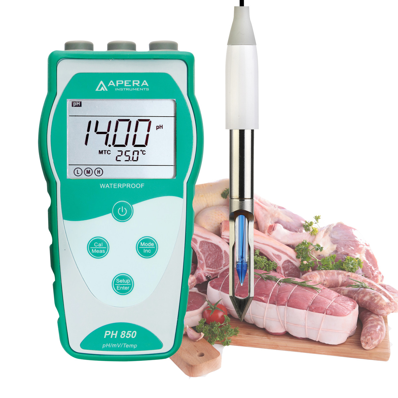 Портативний pH-метр PH850-BS для м'яса, обладнаний електродом із ножовим пристроєм