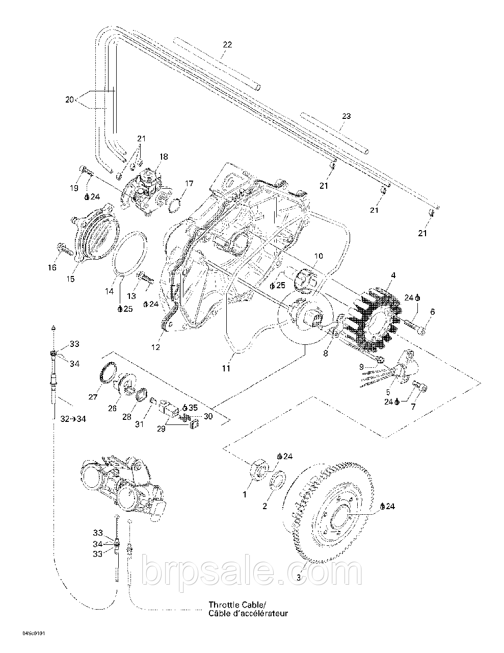 Гвинт M6X25 Sea-Doo BRP Screw hex *HEX. FLANGED SCREW M6X25
