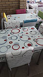 Розкладний стіл обідній кухонний комплект стіл і стільці 3D малюнок 3д "Круги кольорові" ДСП скло 70*110 Mobilgen 2009, фото 4