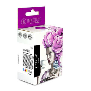 Сумісний картридж Inkdigo™ HP 343 Color (C8766EE), чорнильний, кольоровий, 18ml, аналог HP 343 (C8766E)