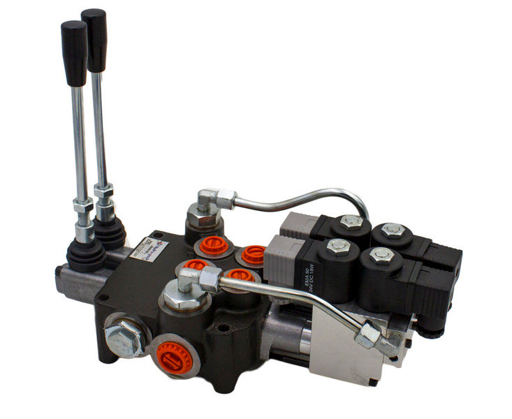 Гідророзподільник 2P80EHOR24V двосекційний 80 л/хв, Болгарія (З електрогідравлічним керуванням)