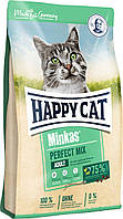 Корм Happy Cat Minkas Perfect Mix 1,5кг - для взрослых котов с птицей, ягнёнком и рыбой (Хеппи Кет Минкас)