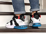 Чоловічі кросівки Nike Air Force 270, Найк Аір Форс, демісезонні, прескожа, білі з чорним (розмір 43,44,45), фото 3