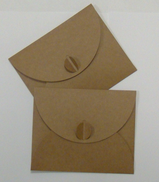 Подарунковий конверт з еко крафт-картону 130 х 160 мм, 225 гр/кв.м