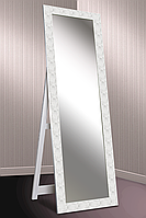 Зеркало напольное в раме Factura с деревянной подставкой Snow-white pattern 60х174 см белое