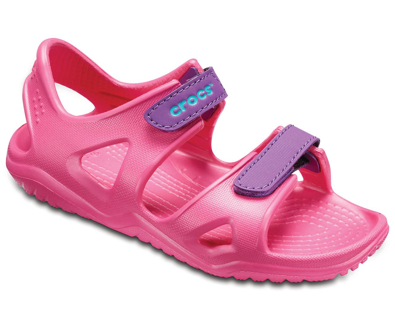 Босоніжки, сандалі для дівчинки Крокси оригінал / Crocs Kids' Swiftwater River Sandal (204988), Рожеві