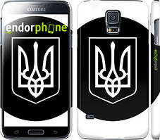 Чохол на Samsung Galaxy S5 g900h Герб України чорно-білий "878c-24"
