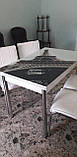 Комплект кухонний стіл і стільці "Париж вежа" МДФ гартоване скло 70*110 (Лотос-М), фото 4