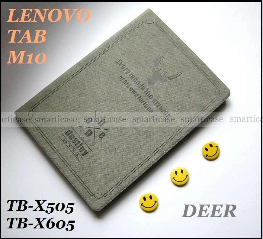 Протиударний чохол книжка Deer Grey з силіконом для Lenovo Tab M10 (Tb-X605L x605F X505F X505L)