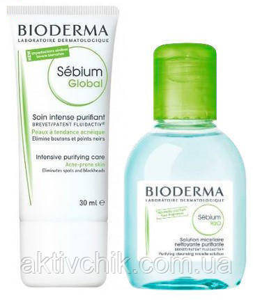 Набір Bioderma Sebium Крем Global 30 мл + Sebium Н2О 100 мл, фото 1