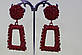 Оригінальні сережки червоні для будь-якого торжества 6.5 см, фото 3