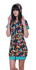 Халат жіночий з капюшоном і блискавкою, низ на гумці, Nicoletta (розмір L)