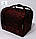 Б'юті кейс валіза для майстра салонів краси нубук на змійці алфавіт чорно-червоний, фото 2