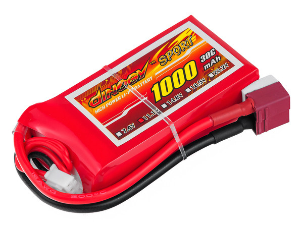 Акумулятор Dinogy Li-Pol 1000mAh 11.1 V 3S 30C 18x35x68мм T-Plug