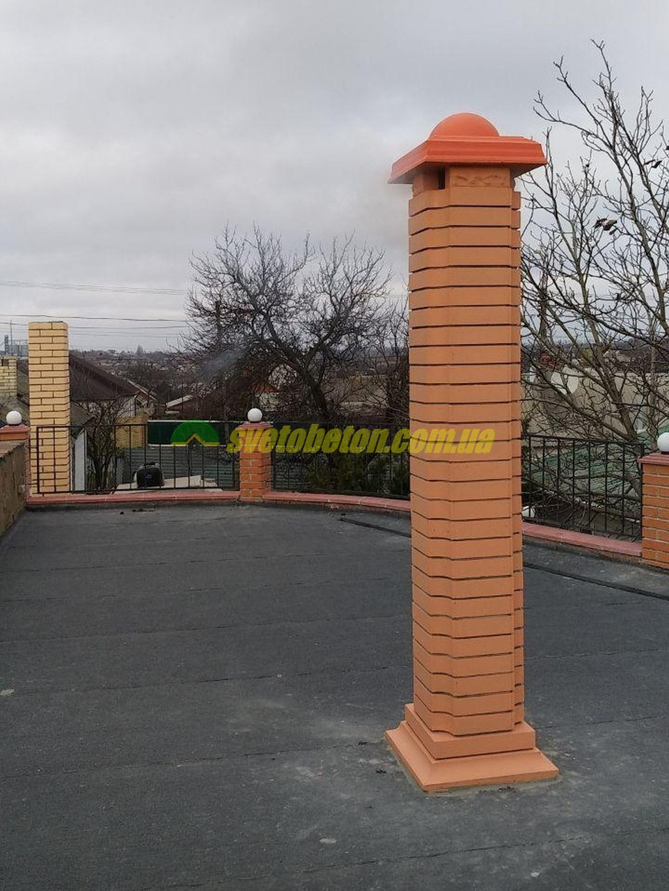 Димар набірної бетонний, блок обробки утеплення труби для будь-якого котла або лазні, заміна цегляного