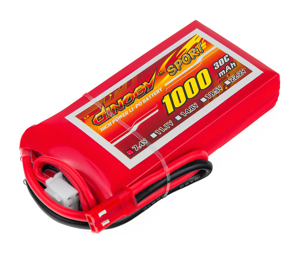 Акумулятор Dinogy Li-Pol 1000mAh 7.4 V 2S 30C 14х35х68мм JST