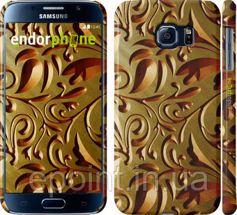 Чохол на Samsung Galaxy S6 G920 Золотий металевий візерунок "746c-80"