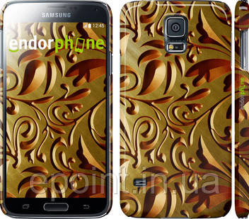 Чохол на Samsung Galaxy S5 g900h Золотий металевий візерунок "746c-24", фото 1