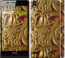 Чохол на Huawei Ascend P6 Золотий металевий візерунок "746c-39"