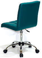Крісло Augusto CH — Office зелений шкірозамінник на хромованій базі з колесами, 10238, фото 3