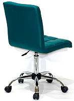 Крісло Augusto CH — Office зелений шкірозамінник на хромованій базі з колесами, 10238, фото 4