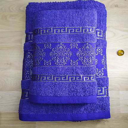 Набір махрових рушників лазня + обличчя синій, фото 2