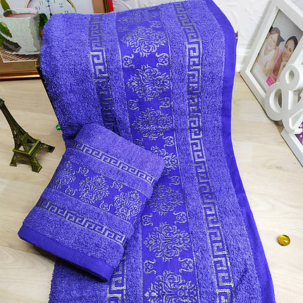 Набір махрових рушників лазня + обличчя синій, фото 1