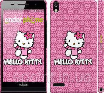 Чехол на Huawei Ascend P6 Hello kitty. Pink lace "680c-39", фото 1