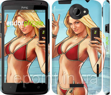 Чехол на HTC One X GTA 5. Girl "947c-42", фото 1