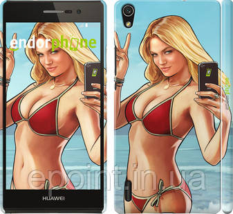 Чехол на Huawei Ascend P7 GTA 5. Girl "947c-49", фото 1